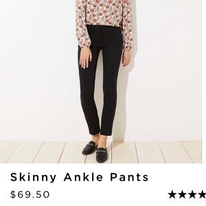LOFT black skinny ankle pant
